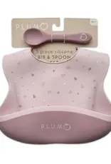 Plum Plum 3 Piece Silicone Bib and Spoon Set