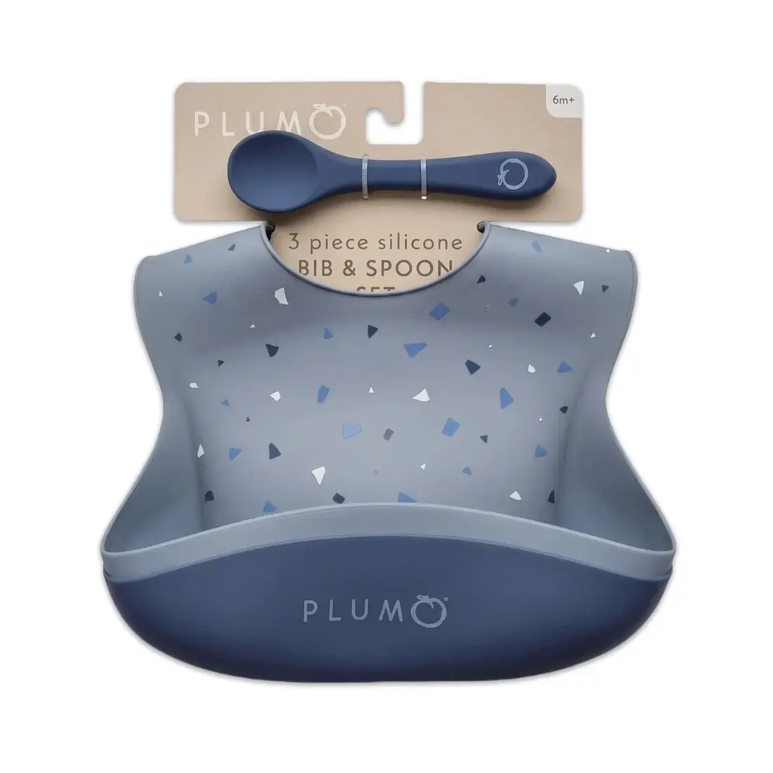 Plum Plum 3 Piece Silicone Bib and Spoon Set