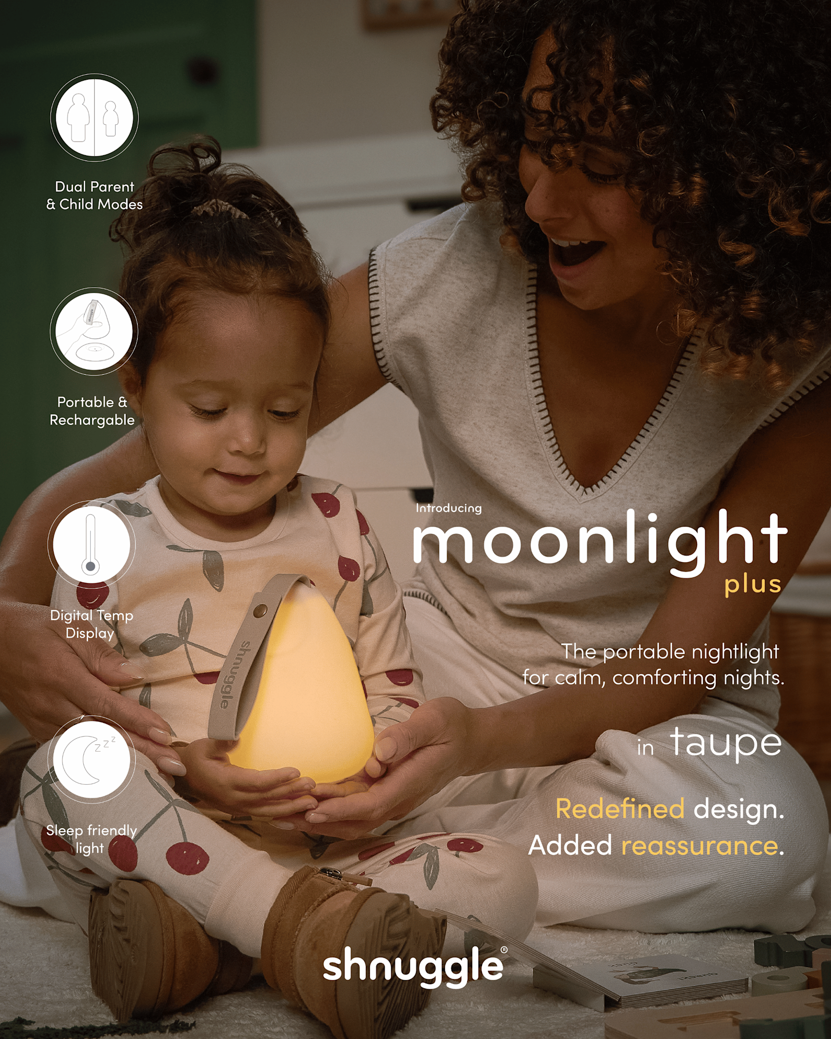 Shnuggle Shnuggle Moonlight Plus Nightlight with Digital Room Thermometer
