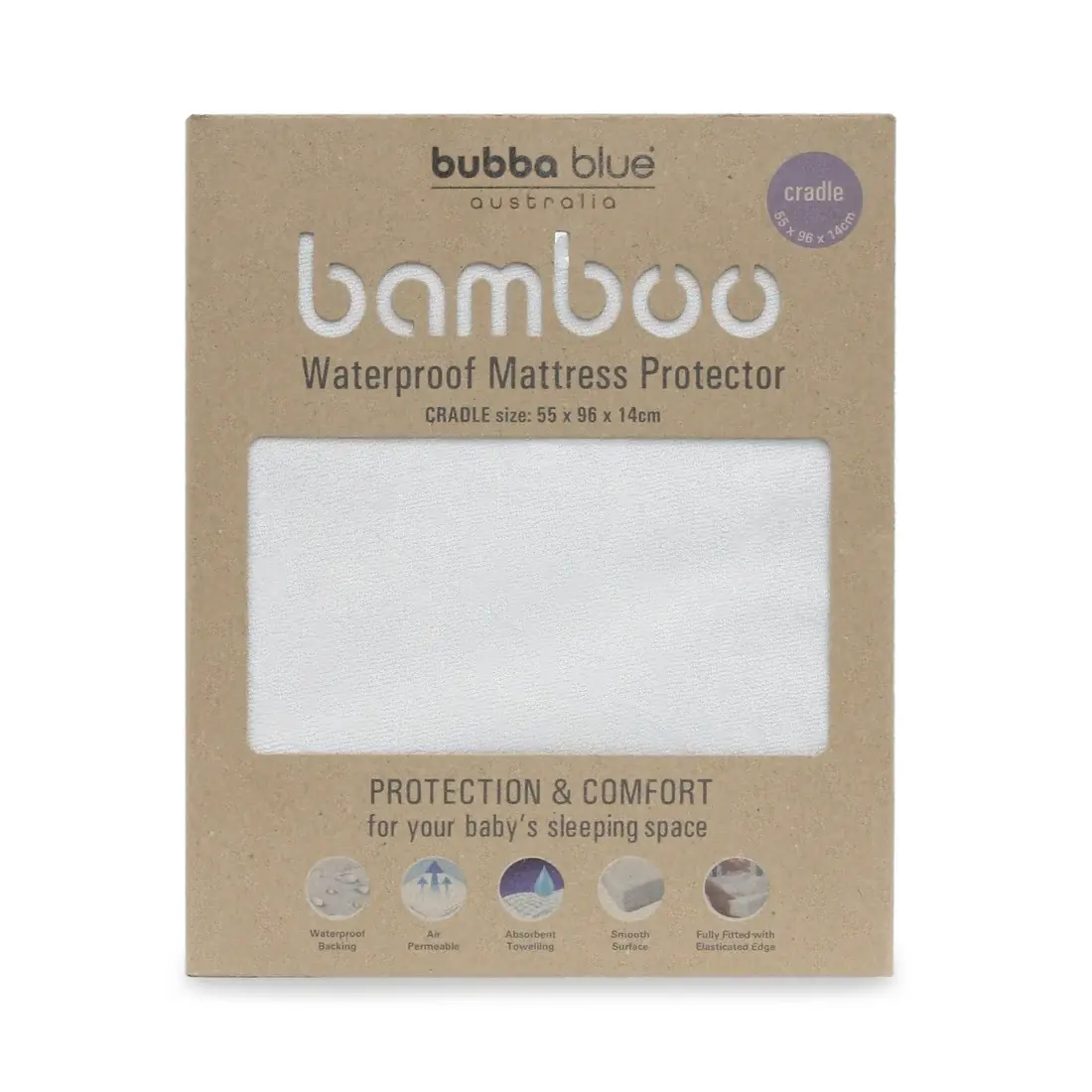 Bubba Blue Bubba Blue Bamboo White Cradle Waterproof Mattress Protector