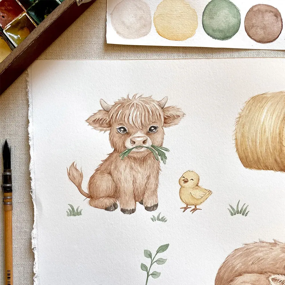 Snuggle Hunny Kids Snuggle Hunny Highland Cows Organic Fitted Cot Sheet