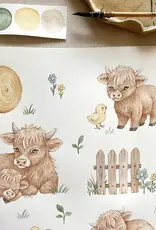 Snuggle Hunny Kids Snuggle Hunny Highland Cows Organic Fitted Cot Sheet
