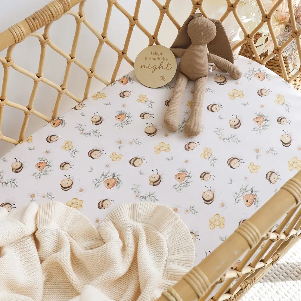 Snuggle Hunny Kids Snuggle Hunny Bumblebees Organic Bassinet Sheet / Change Pad Cover