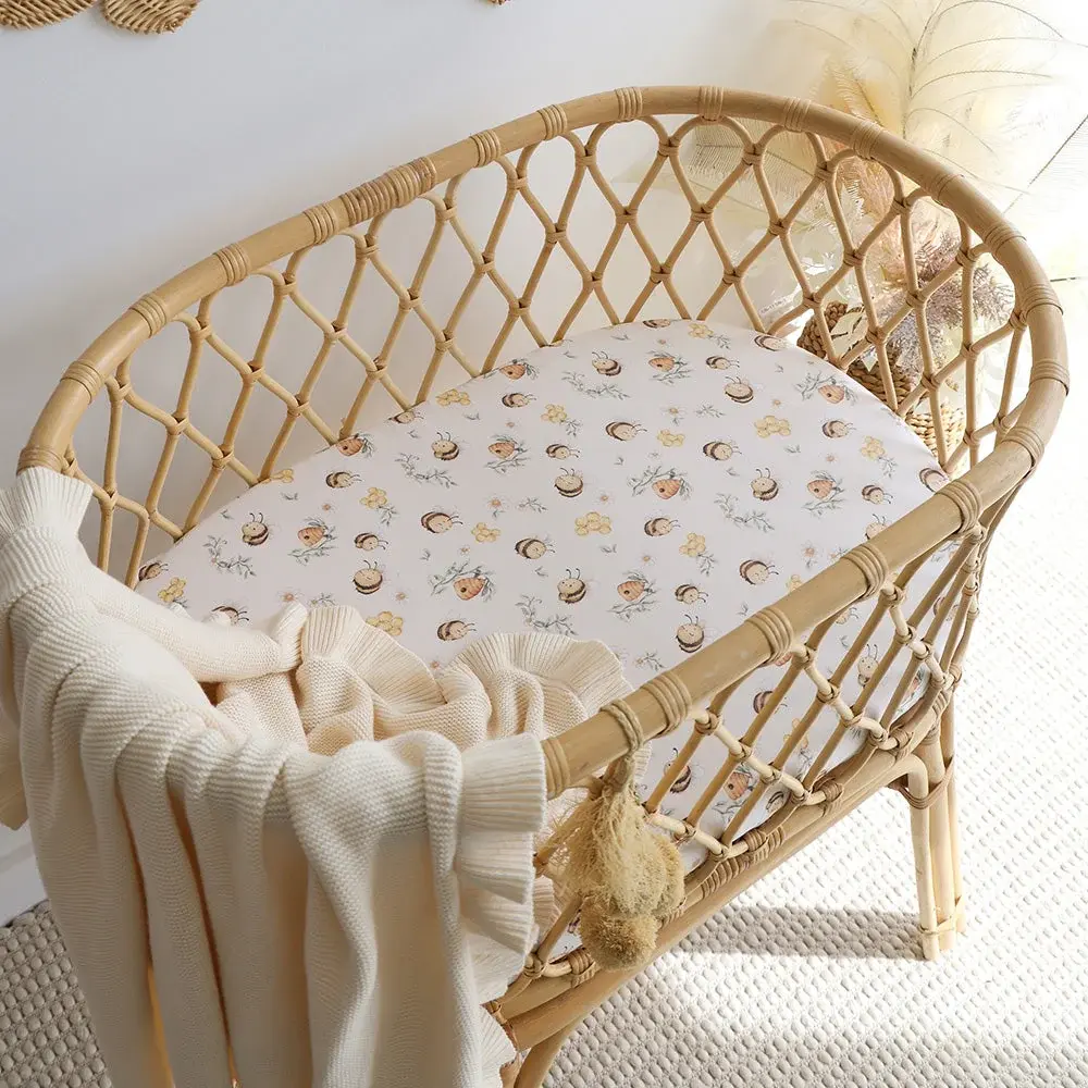 Snuggle Hunny Kids Snuggle Hunny Bumblebees Organic Bassinet Sheet / Change Pad Cover