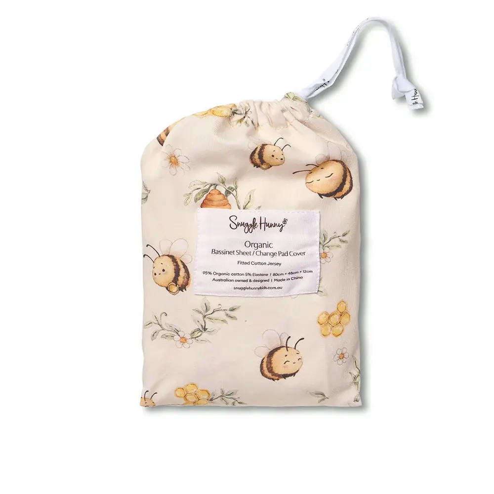 Snuggle Hunny Kids Snuggle Hunny Bumblebees Organic Bassinet Sheet / Change Pad Cover
