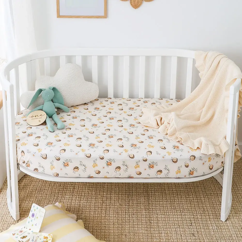 Snuggle Hunny Kids Snuggle Hunny Bumblebees Organic Fitted Cot Sheet