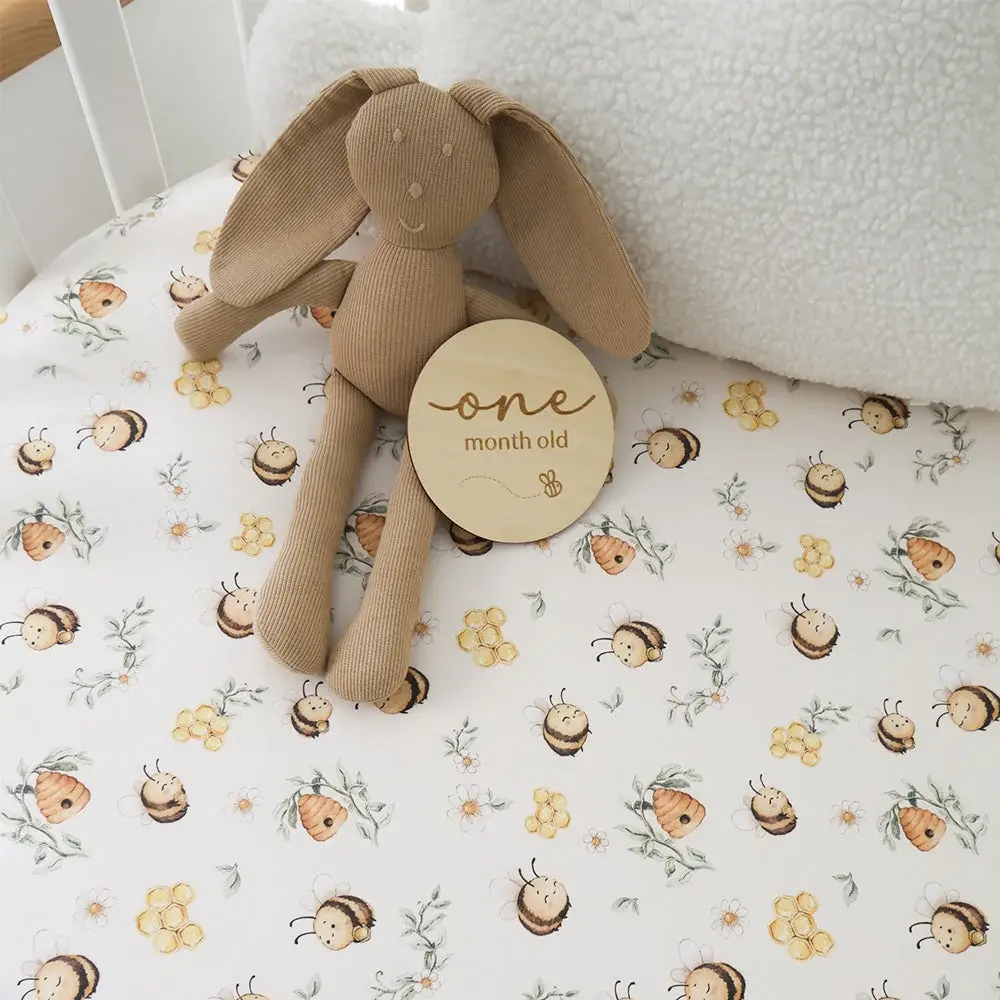 Snuggle Hunny Kids Snuggle Hunny Bumblebees Organic Fitted Cot Sheet