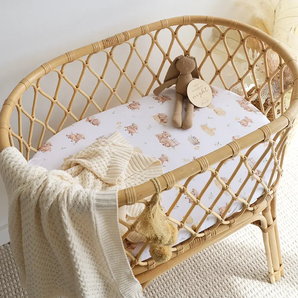 Snuggle Hunny Kids Snuggle Hunny Highland Cows Organic Bassinet Sheet / Change Pad Cover