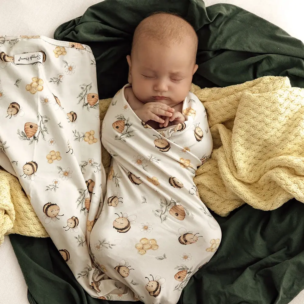 Snuggle Hunny Kids Snuggle Hunny Bumblebees Organic Jersey Wrap & Beanie Set