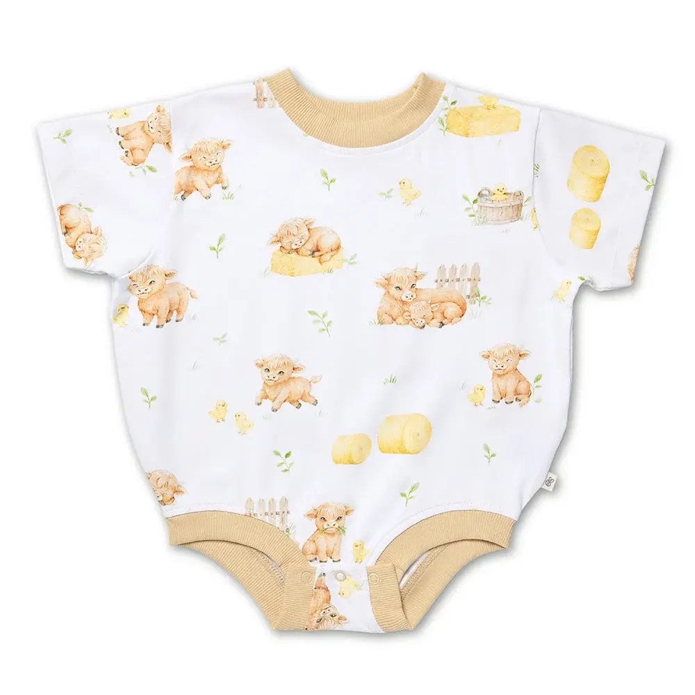 Snuggle Hunny Kids Snuggle Hunny Highland Cows Organic Oversized Romper