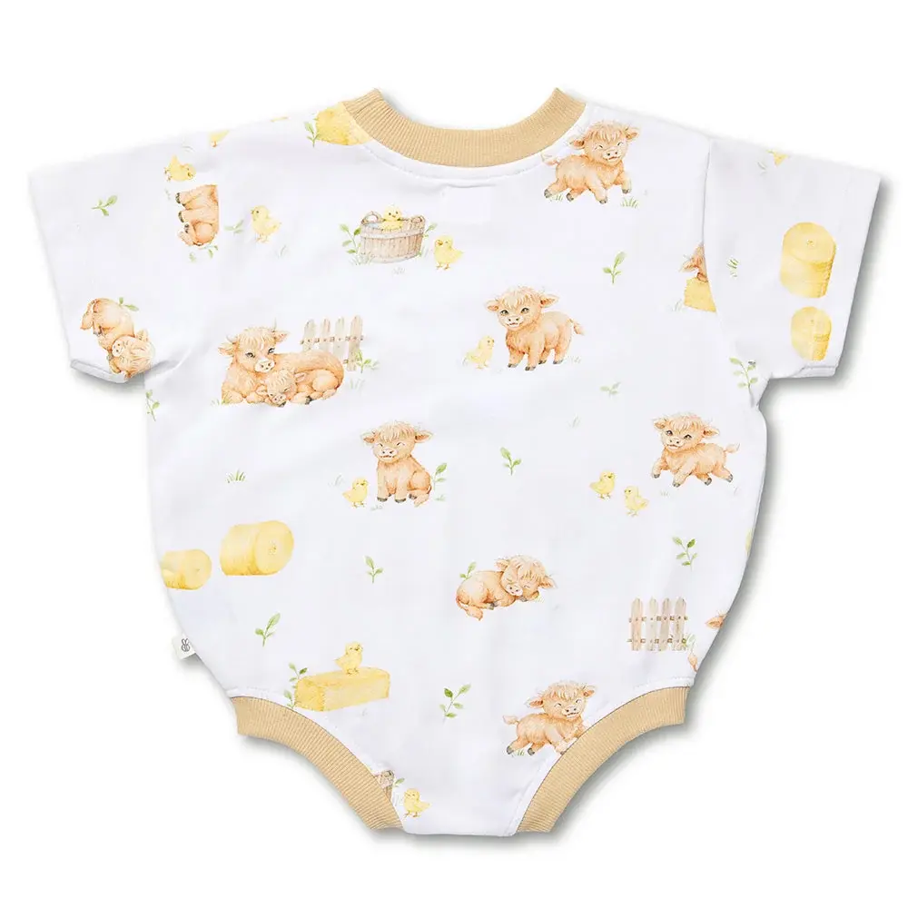 Snuggle Hunny Kids Snuggle Hunny Highland Cows Organic Oversized Romper