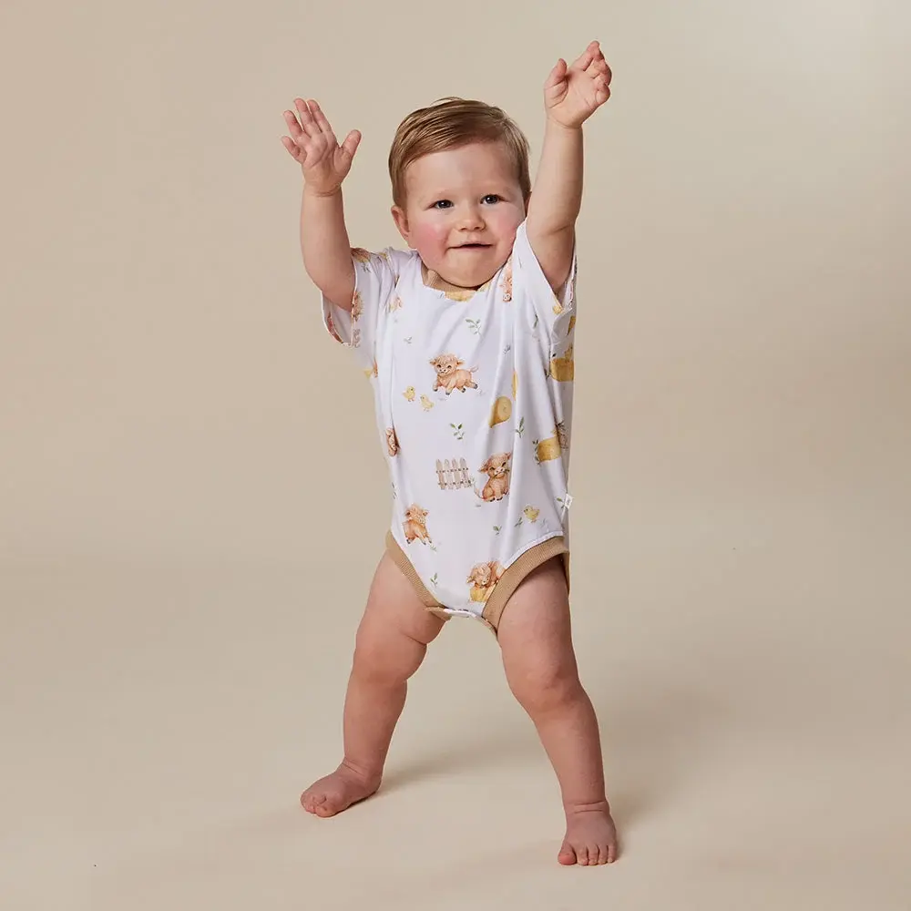 Snuggle Hunny Kids Snuggle Hunny Highland Cows Organic Oversized Romper
