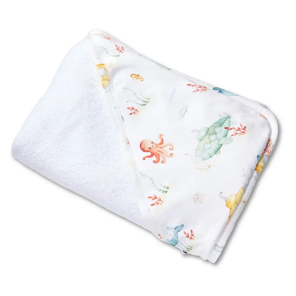 Snuggle Hunny Kids Snuggle Hunny Little Subs Organic Hooded Baby Towel