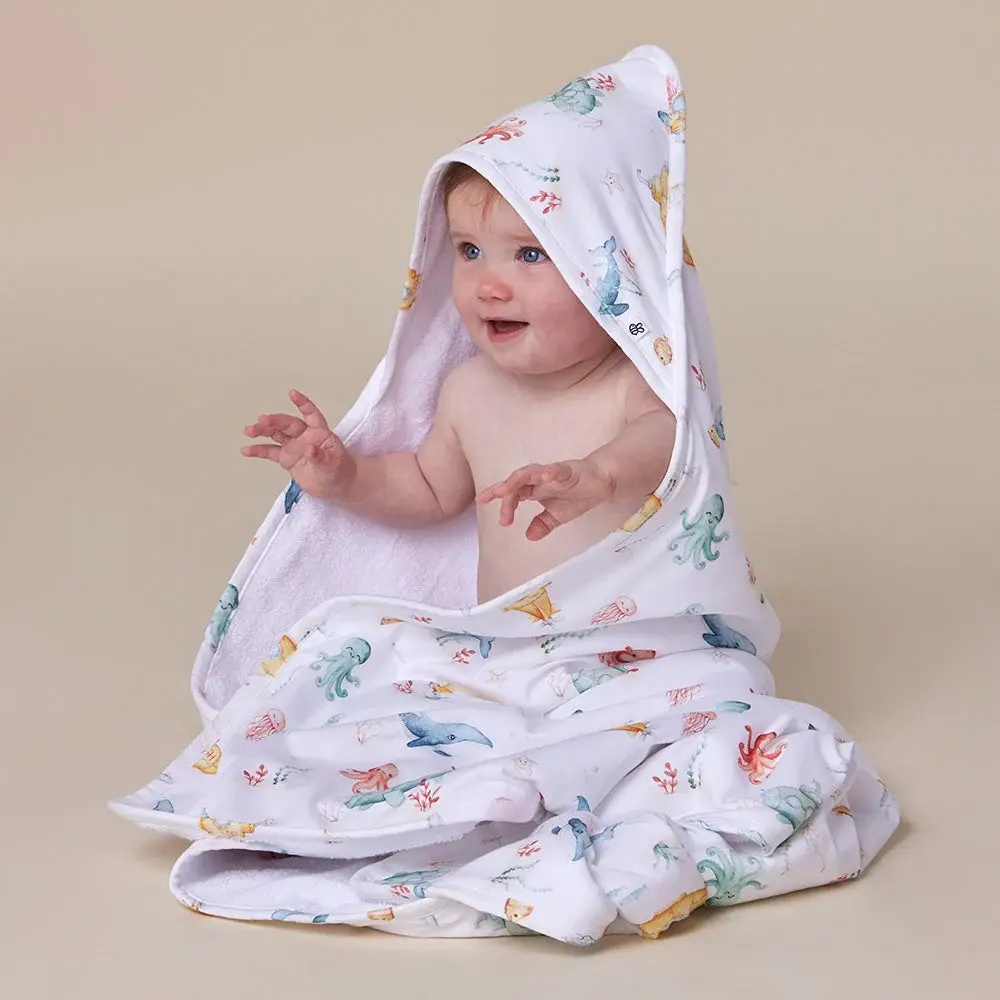 Snuggle Hunny Kids Snuggle Hunny Little Subs Organic Hooded Baby Towel