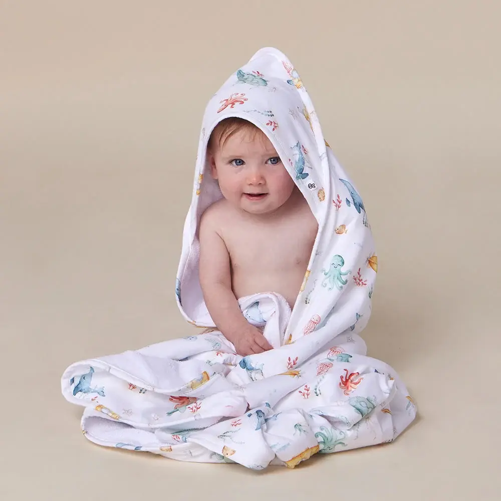 Snuggle Hunny Kids Snuggle Hunny Little Subs Organic Hooded Baby Towel