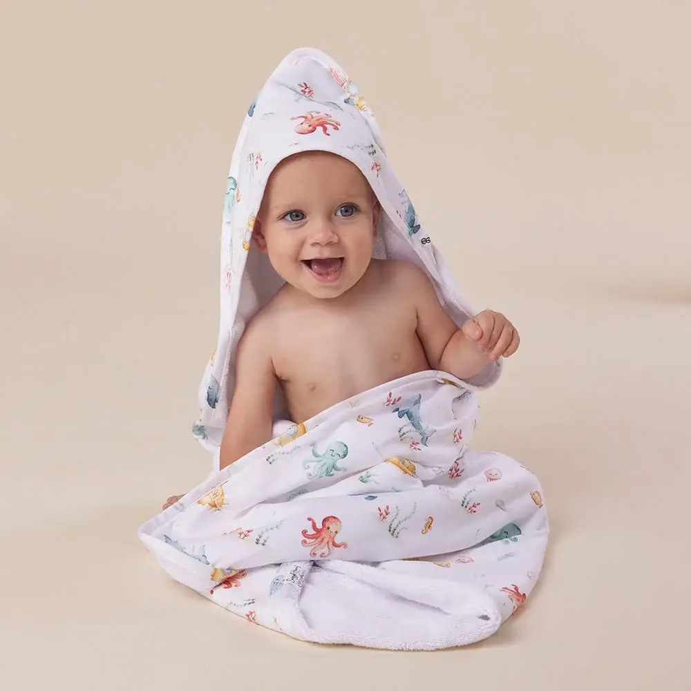 Snuggle Hunny Kids Snuggle Hunny Little Subs Organic Hooded Baby Towel