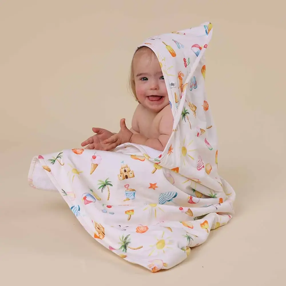 Snuggle Hunny Kids Snuggle Hunny Beach Fun Organic Hooded Baby Towel
