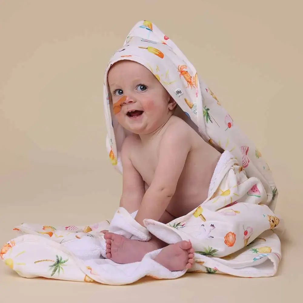 Snuggle Hunny Kids Snuggle Hunny Beach Fun Organic Hooded Baby Towel