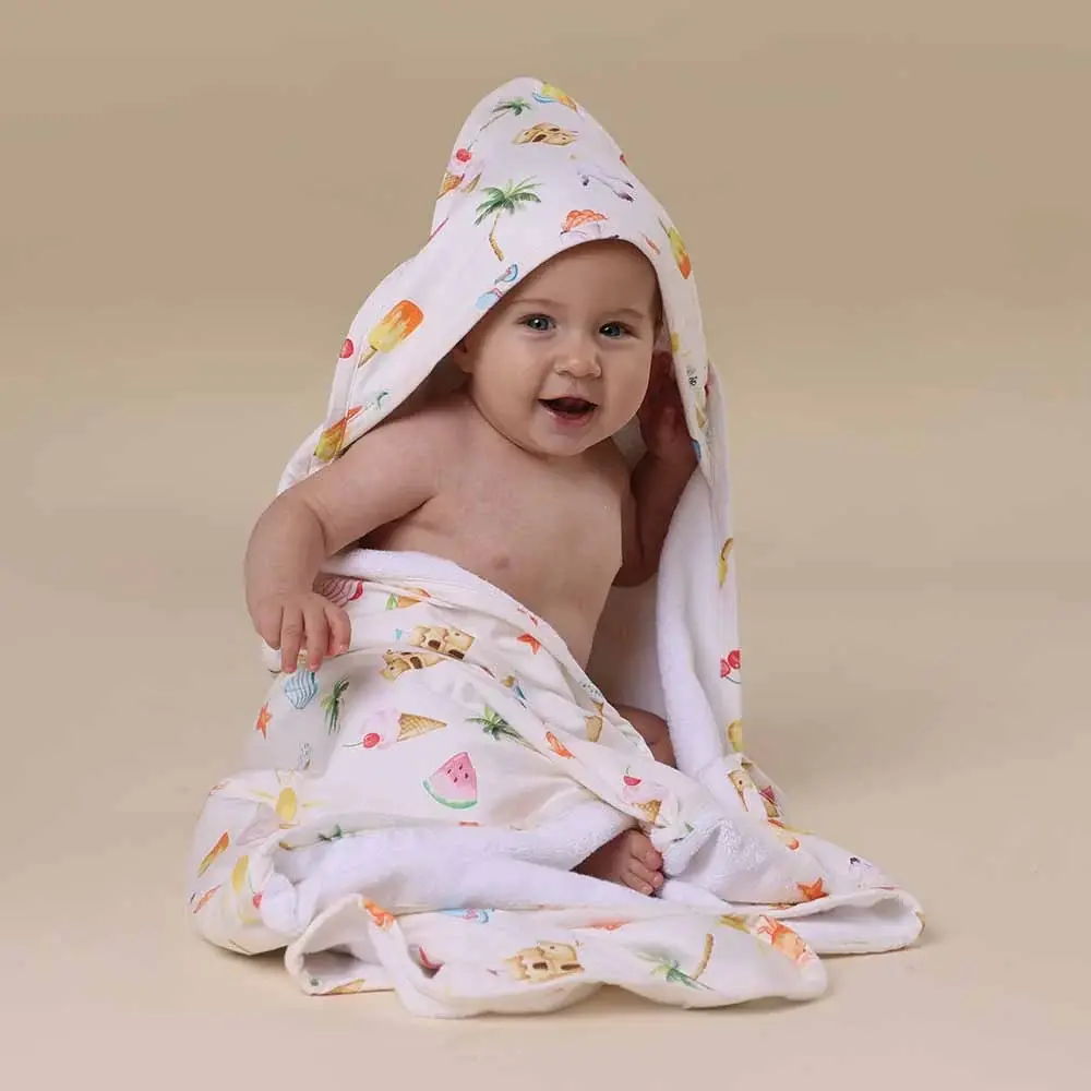 Snuggle Hunny Kids Snuggle Hunny Beach Fun Organic Hooded Baby Towel
