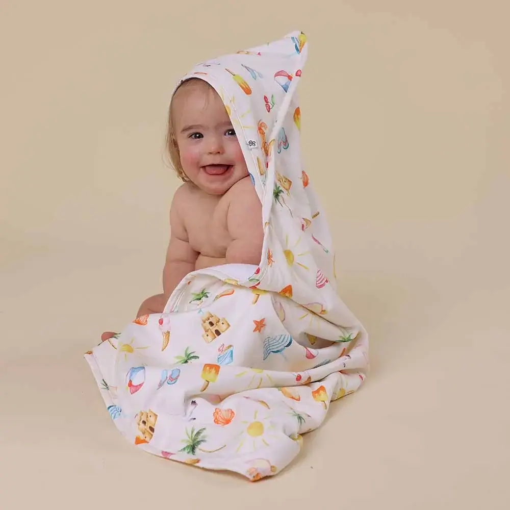 Snuggle Hunny Kids Snuggle Hunny Beach Fun Organic Hooded Baby Towel