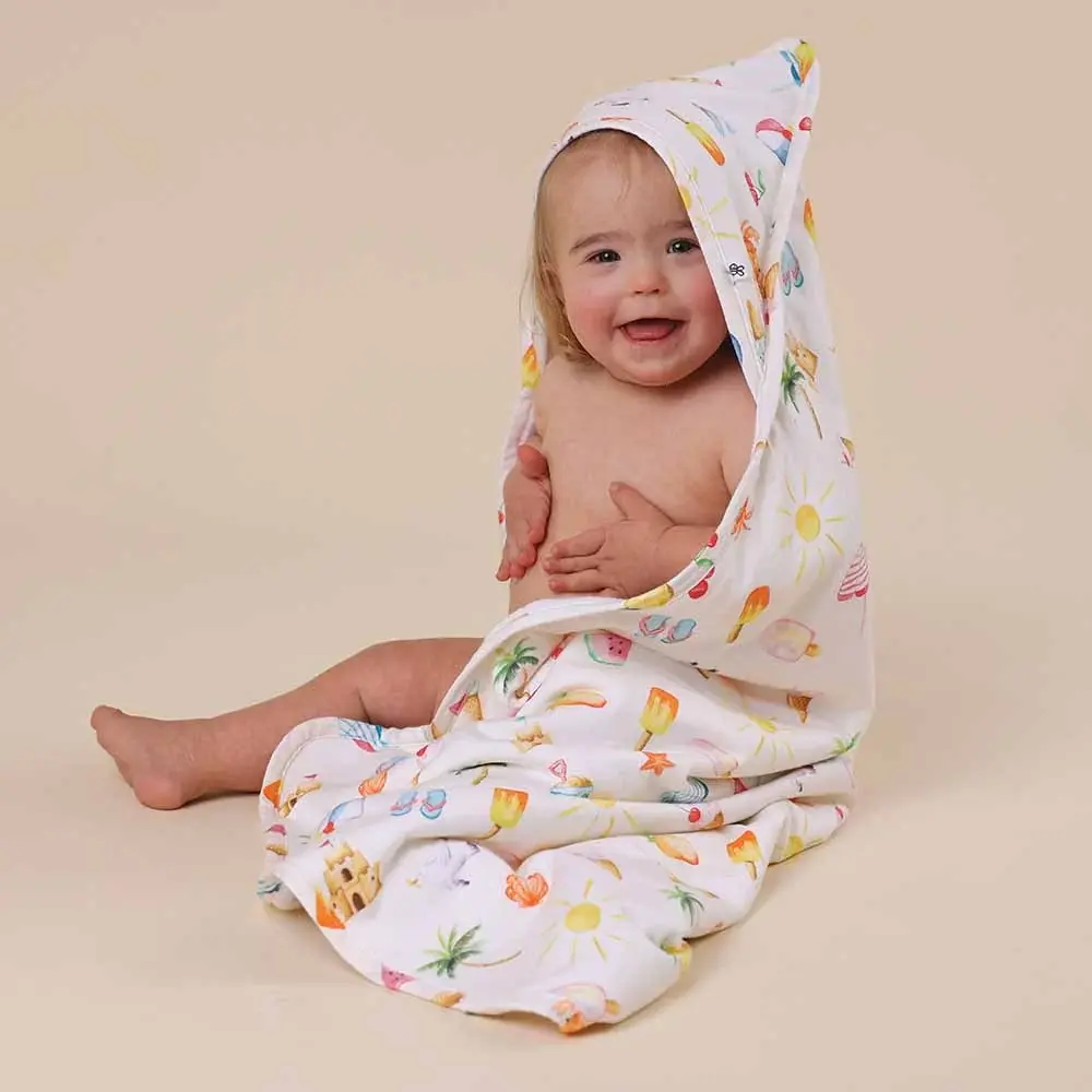 Snuggle Hunny Kids Snuggle Hunny Beach Fun Organic Hooded Baby Towel