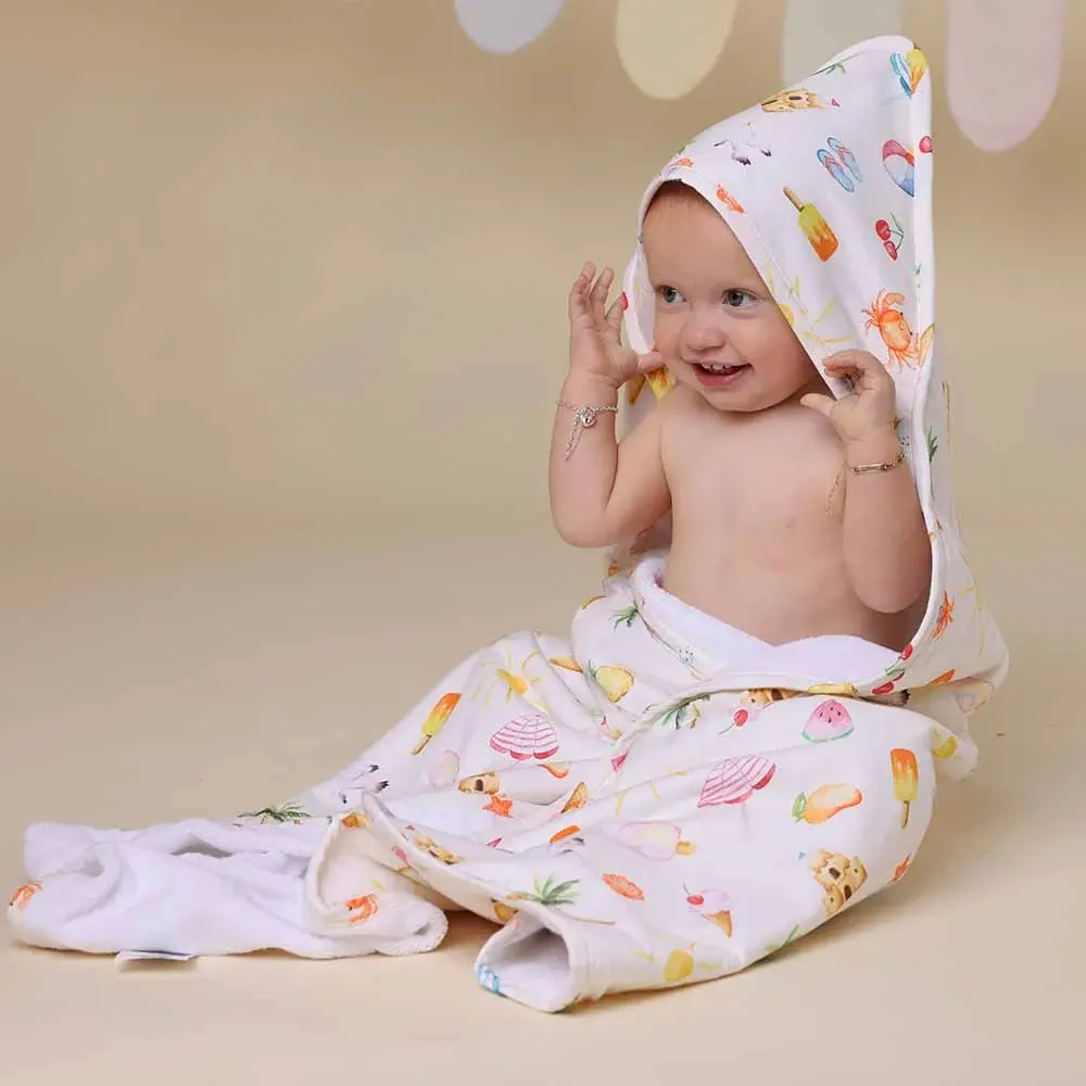 Snuggle Hunny Kids Snuggle Hunny Beach Fun Organic Hooded Baby Towel