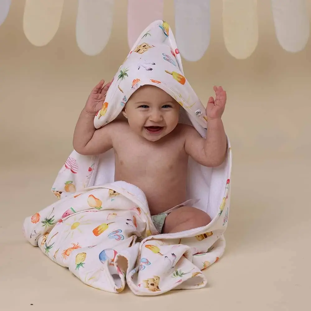 Snuggle Hunny Kids Snuggle Hunny Beach Fun Organic Hooded Baby Towel