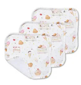 Snuggle Hunny Kids Snuggle Hunny Ice Creams Organic Wash Cloths - 3 Pack