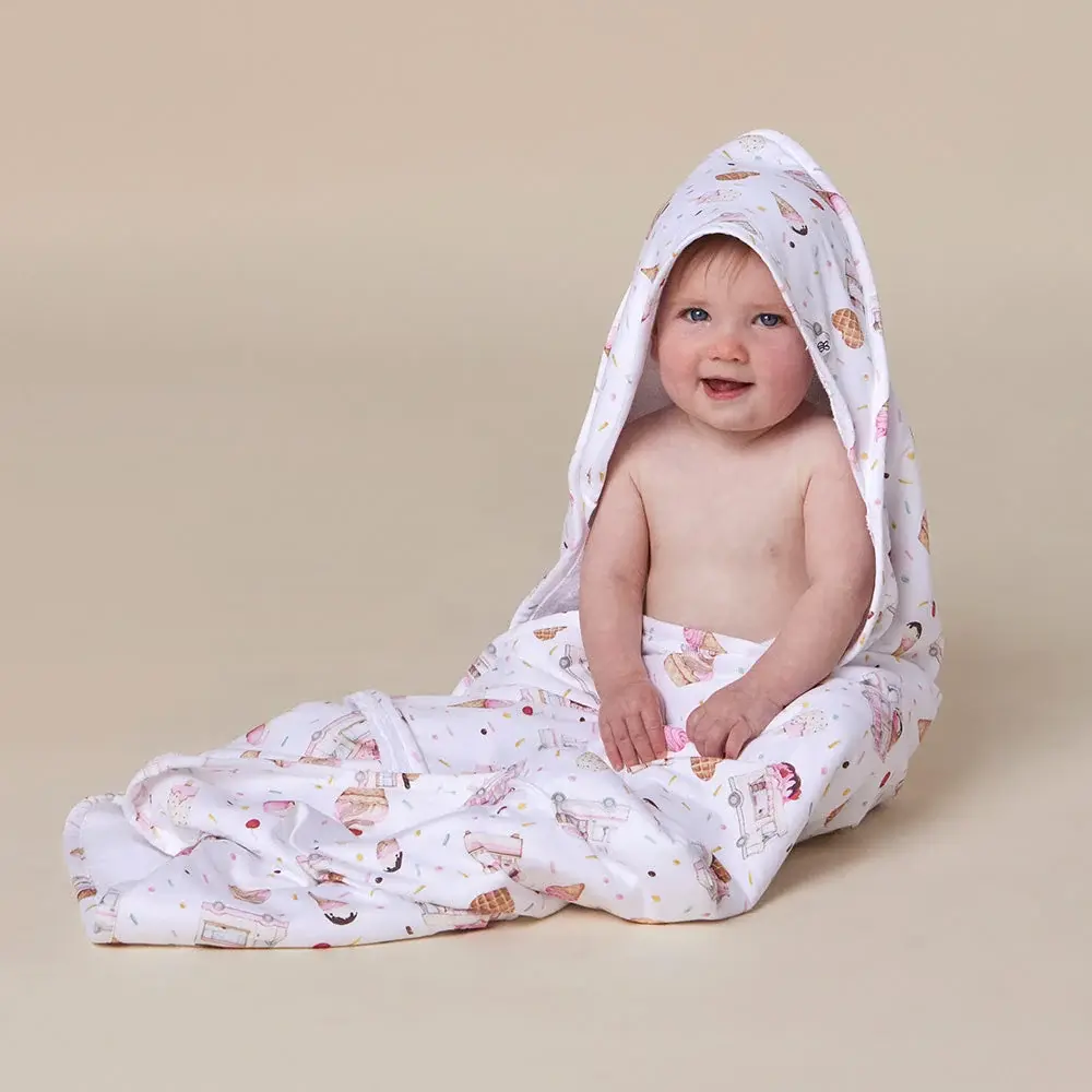 Snuggle Hunny Kids Snuggle Hunny Ice Creams Organic Hooded Baby Towel