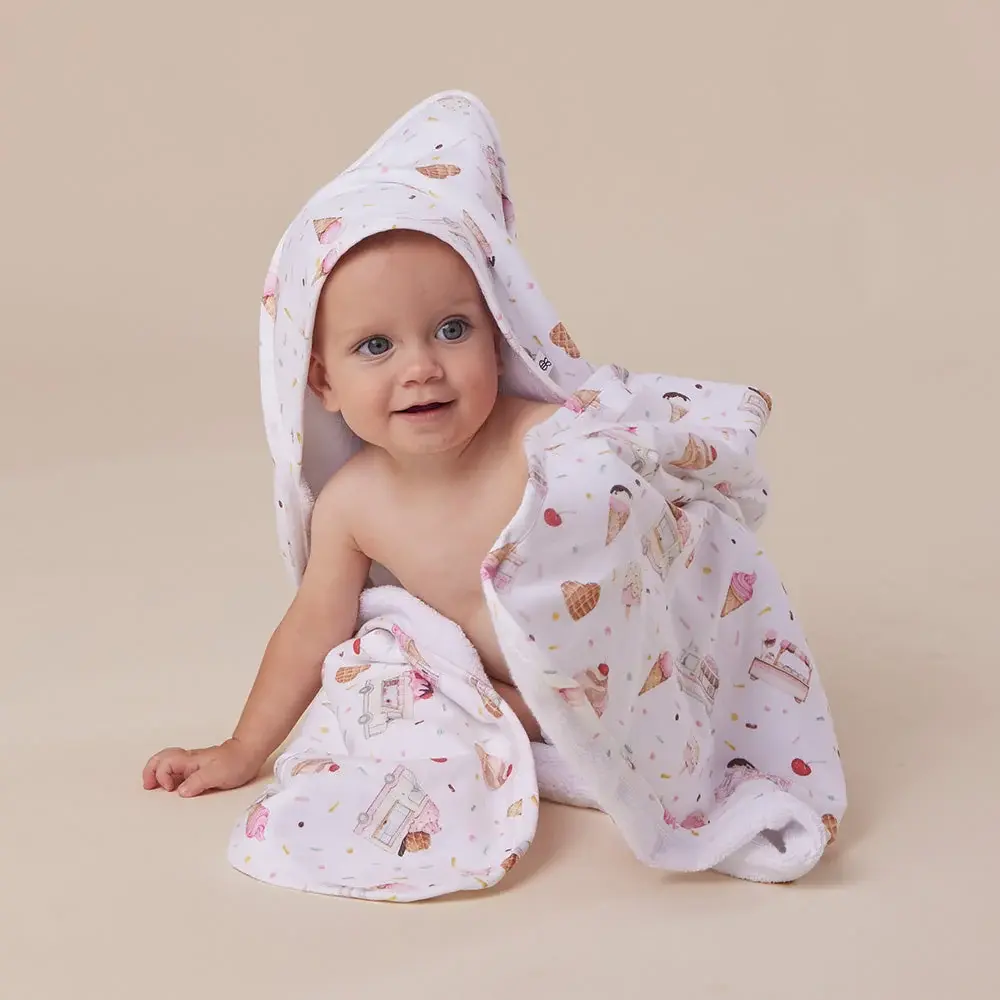 Snuggle Hunny Kids Snuggle Hunny Ice Creams Organic Hooded Baby Towel