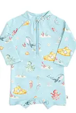 Snuggle Hunny Kids Snuggle Hunny Blue Little Subs Swim Shortie