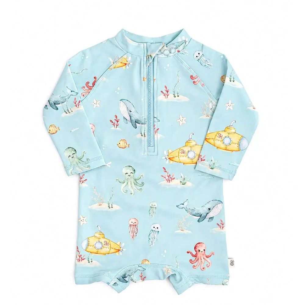 Snuggle Hunny Kids Snuggle Hunny Blue Little Subs Swim Shortie
