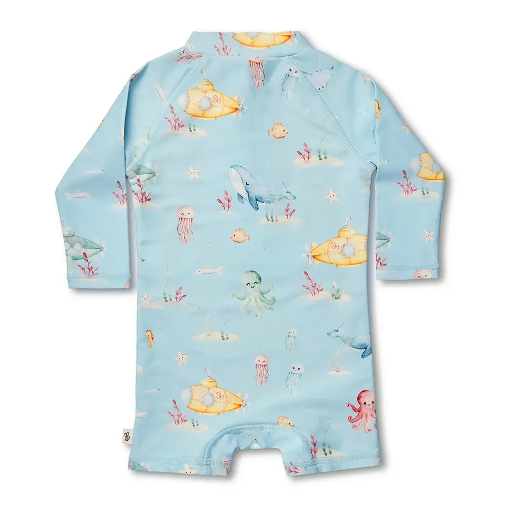 Snuggle Hunny Kids Snuggle Hunny Blue Little Subs Swim Shortie