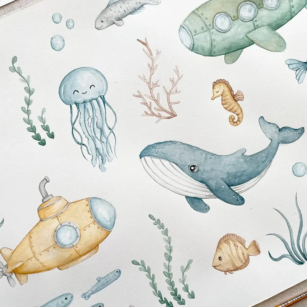 Snuggle Hunny Kids Snuggle Hunny Blue Little Subs Swim Shortie
