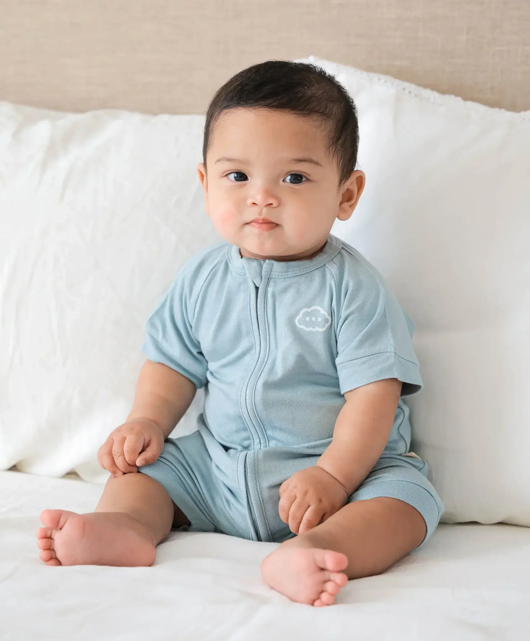 Lummi in Colour Lummi in Colour Bamboo Zip Romper - Dusk Blue
