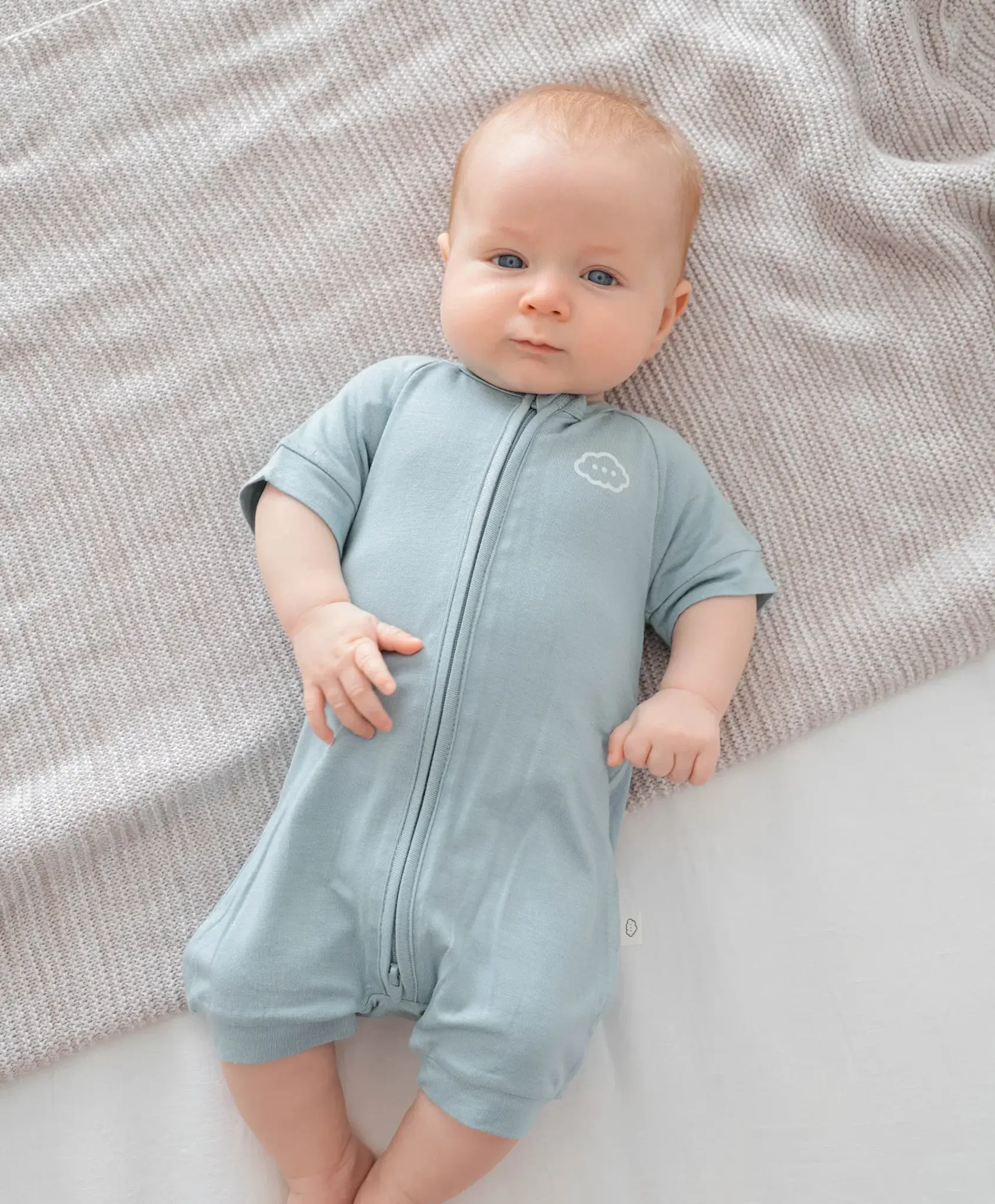Lummi in Colour Lummi in Colour Bamboo Zip Romper - Dusk Blue
