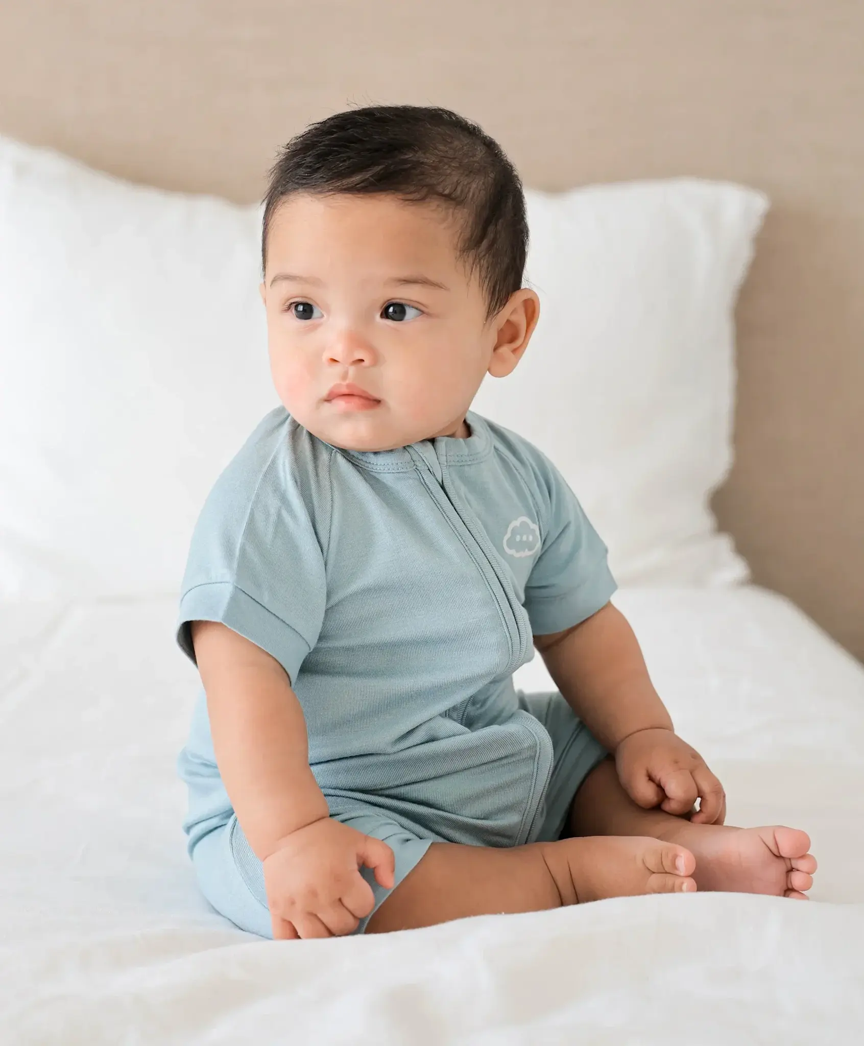 Lummi in Colour Lummi in Colour Bamboo Zip Romper - Dusk Blue