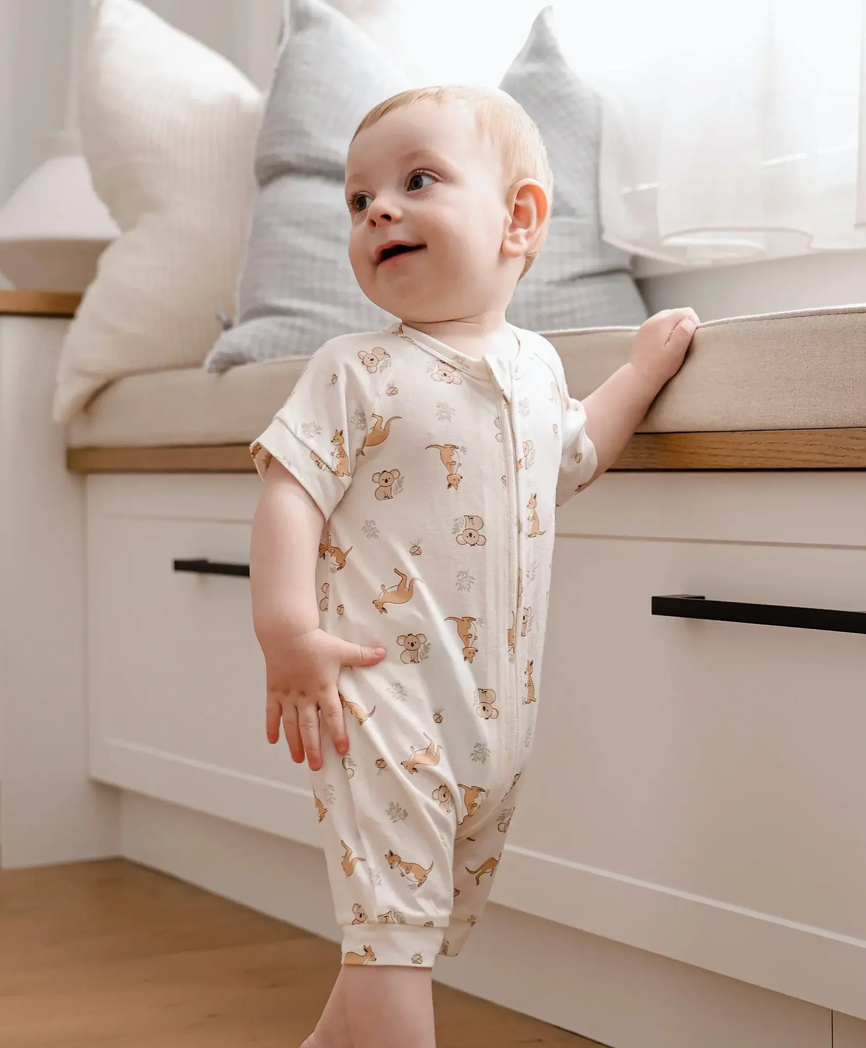 Lummi in Colour Lummi in Colour Bamboo Zip Romper - Kangaroo & Koala