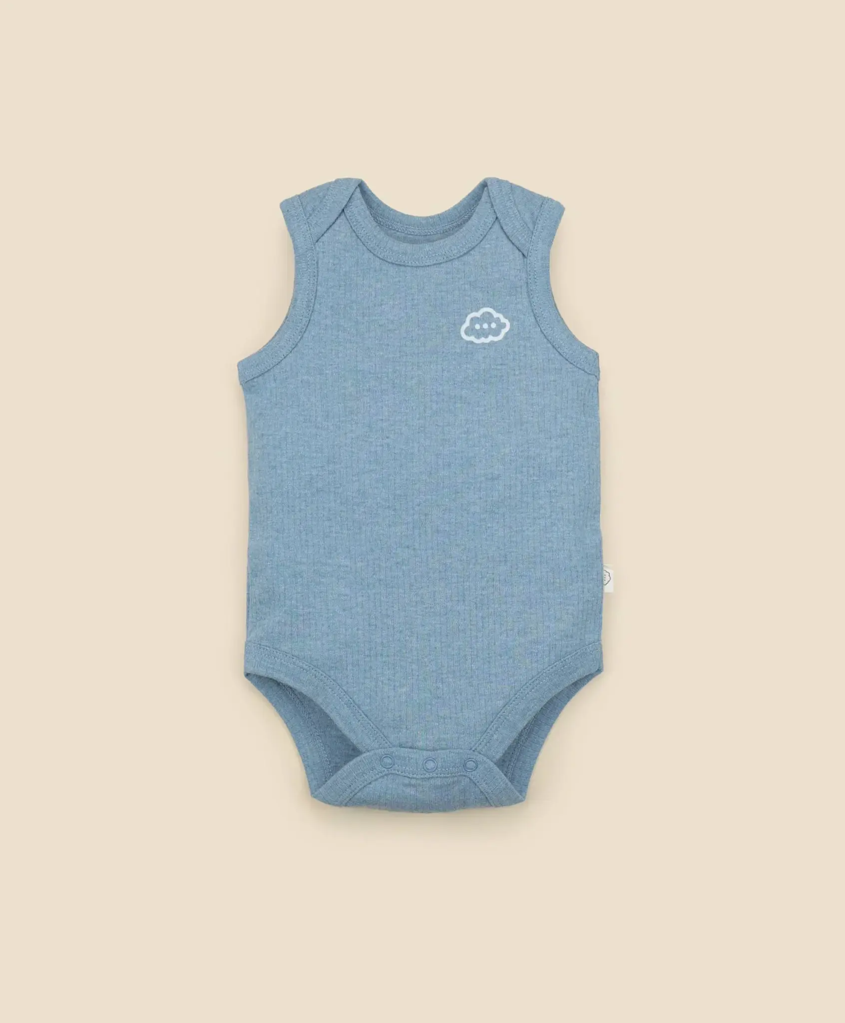 Lummi in Colour Lummi in Colour Organic Cotton Singlet Bodysuit - Heather Blue
