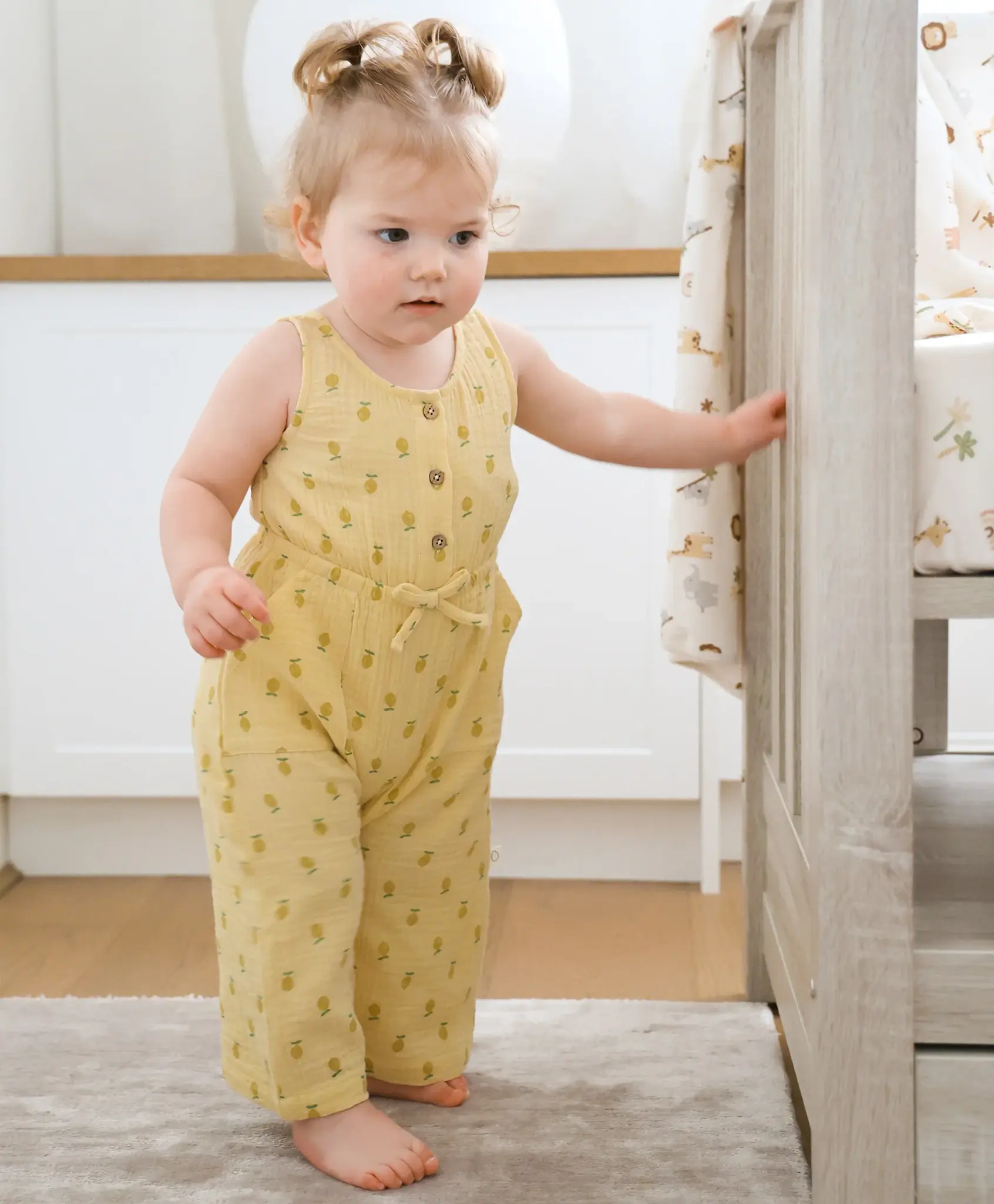 Lummi in Colour Lummi in Colour Organic Cotton Muslin Jumpsuit - Lemons