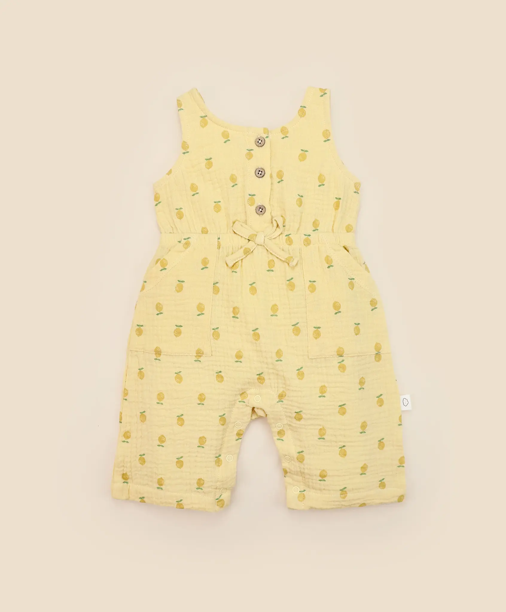 Lummi in Colour Lummi in Colour Organic Cotton Muslin Jumpsuit - Lemons