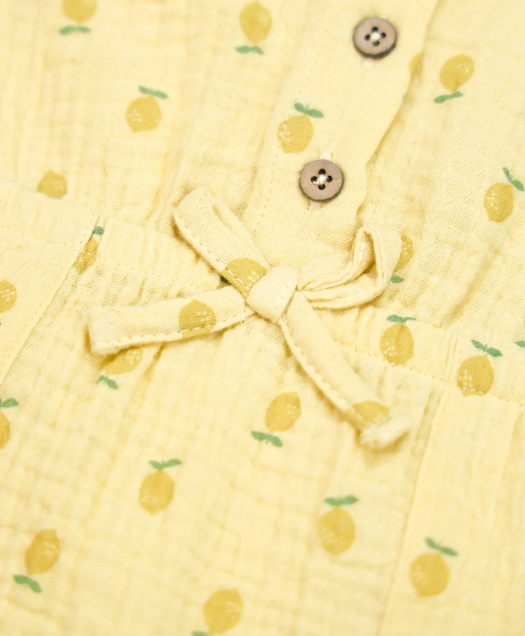 Lummi in Colour Lummi in Colour Organic Cotton Muslin Jumpsuit - Lemons
