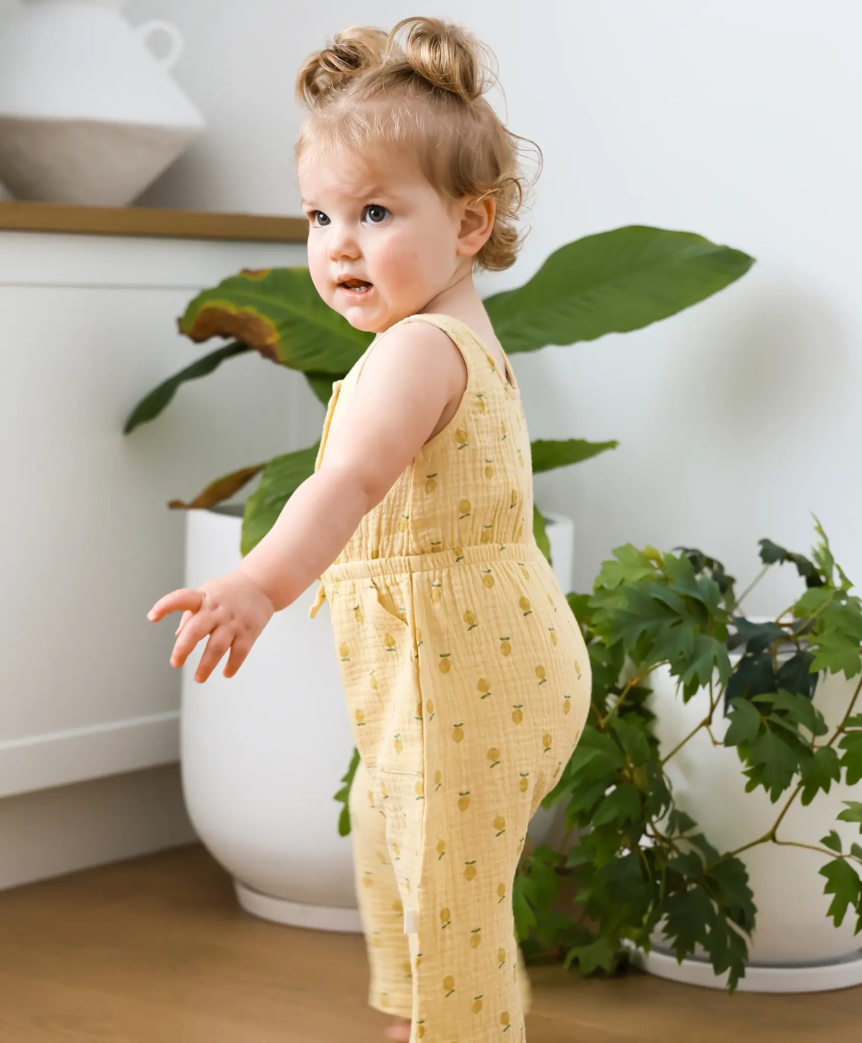 Lummi in Colour Lummi in Colour Organic Cotton Muslin Jumpsuit - Lemons
