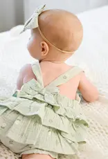Lummi in Colour Lummi in Colour Organic Cotton Muslin Overall Romper - Daisy Green