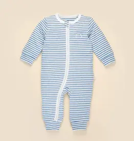Lummi in Colour Lummi in Colour Organic Cotton Zip Growsuit - Blue Stripes