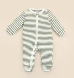 Lummi in Colour Lummi in Colour Organic Cotton Growsuit - Forest Green Stripes