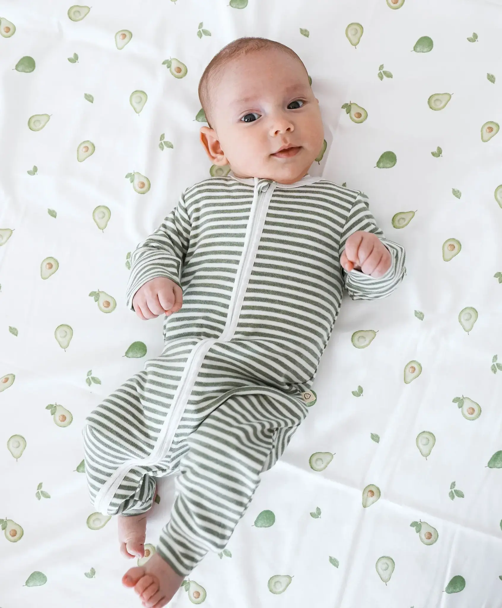 Lummi in Colour Lummi in Colour Organic Cotton Growsuit - Forest Green Stripes