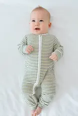 Lummi in Colour Lummi in Colour Organic Cotton Growsuit - Forest Green Stripes