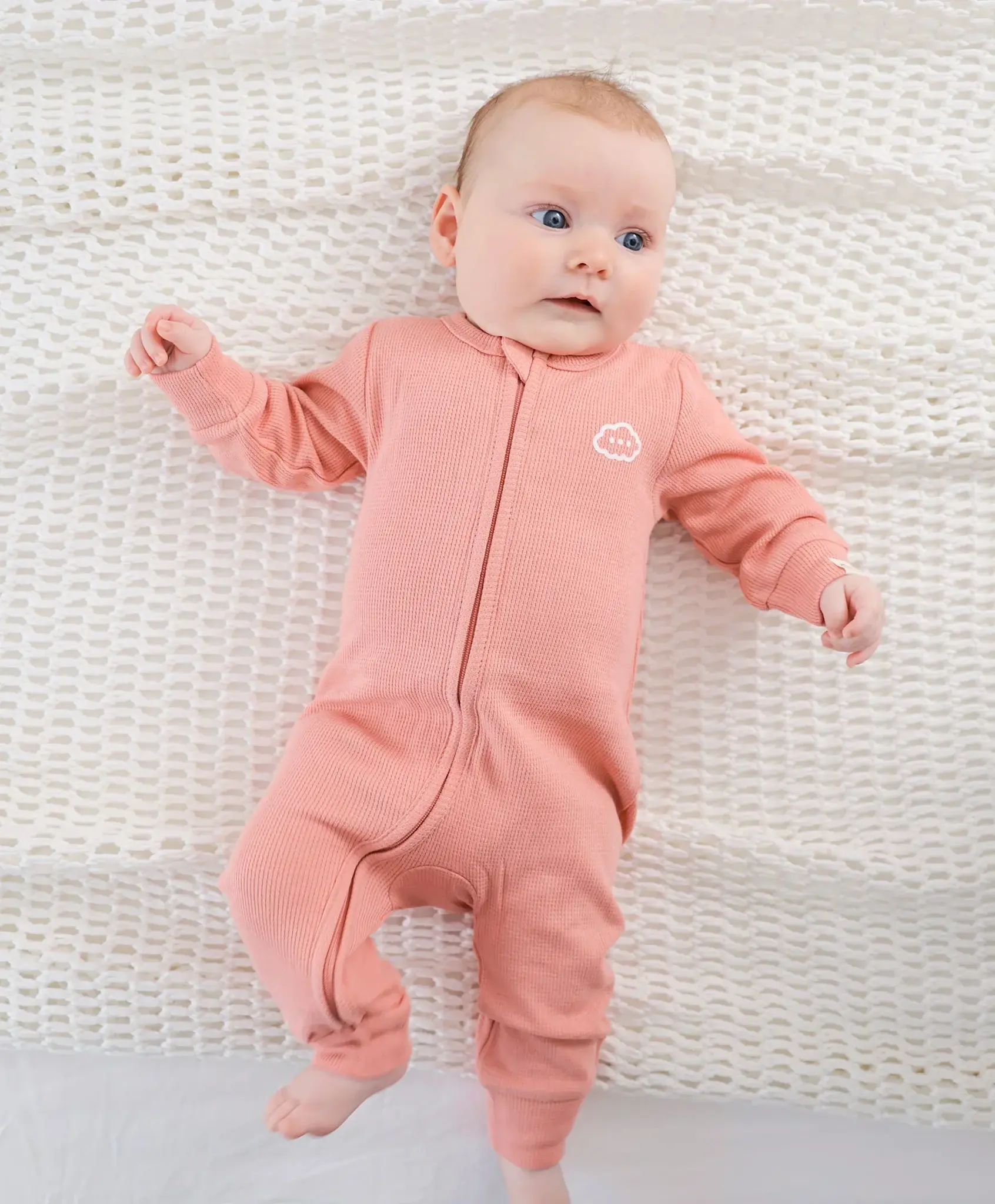 Lummi in Colour Lummi in Colour Organic Cotton Organic Cotton Waffle Growsuit - Blush Pink