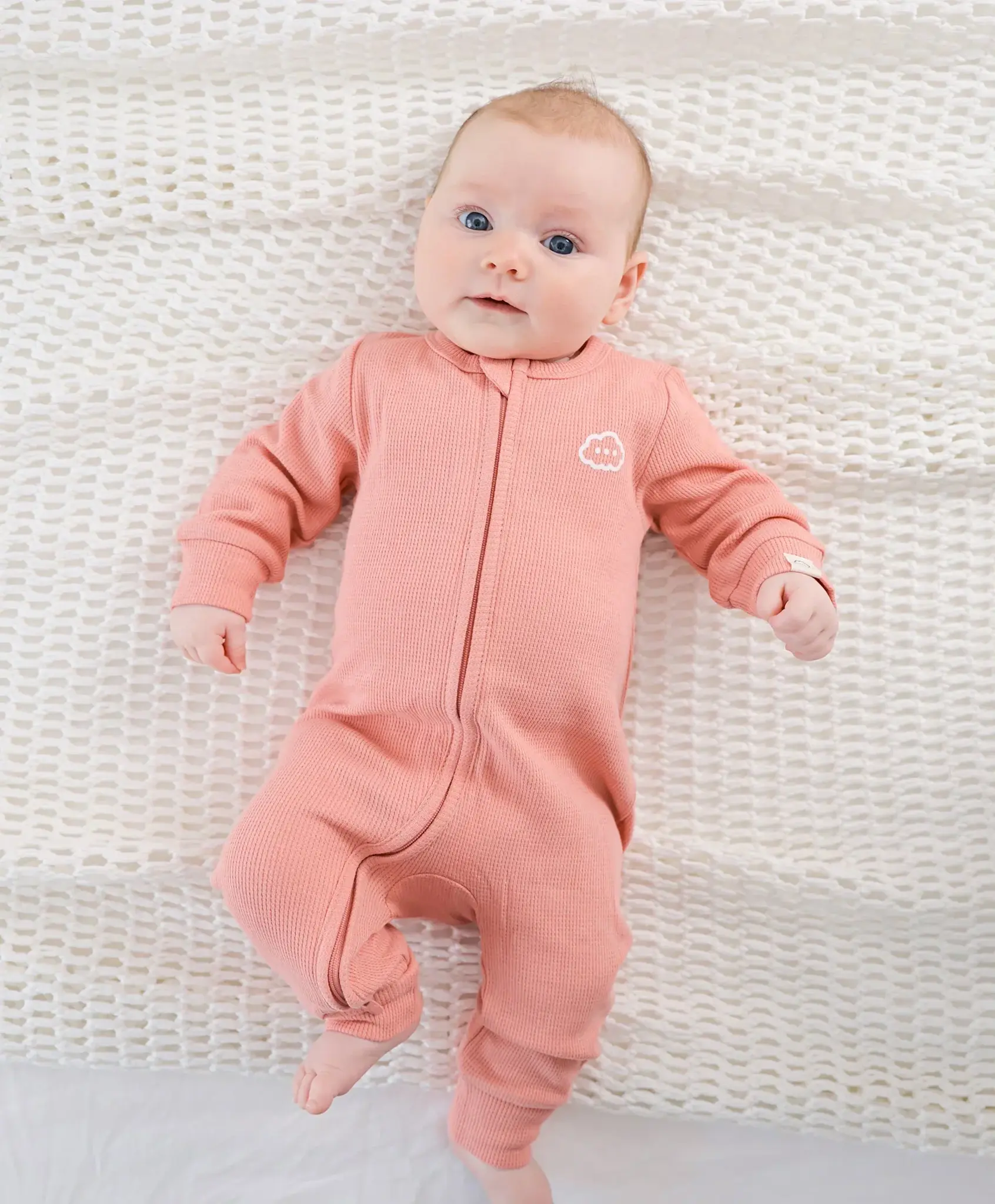 Lummi in Colour Lummi in Colour Organic Cotton Organic Cotton Waffle Growsuit - Blush Pink